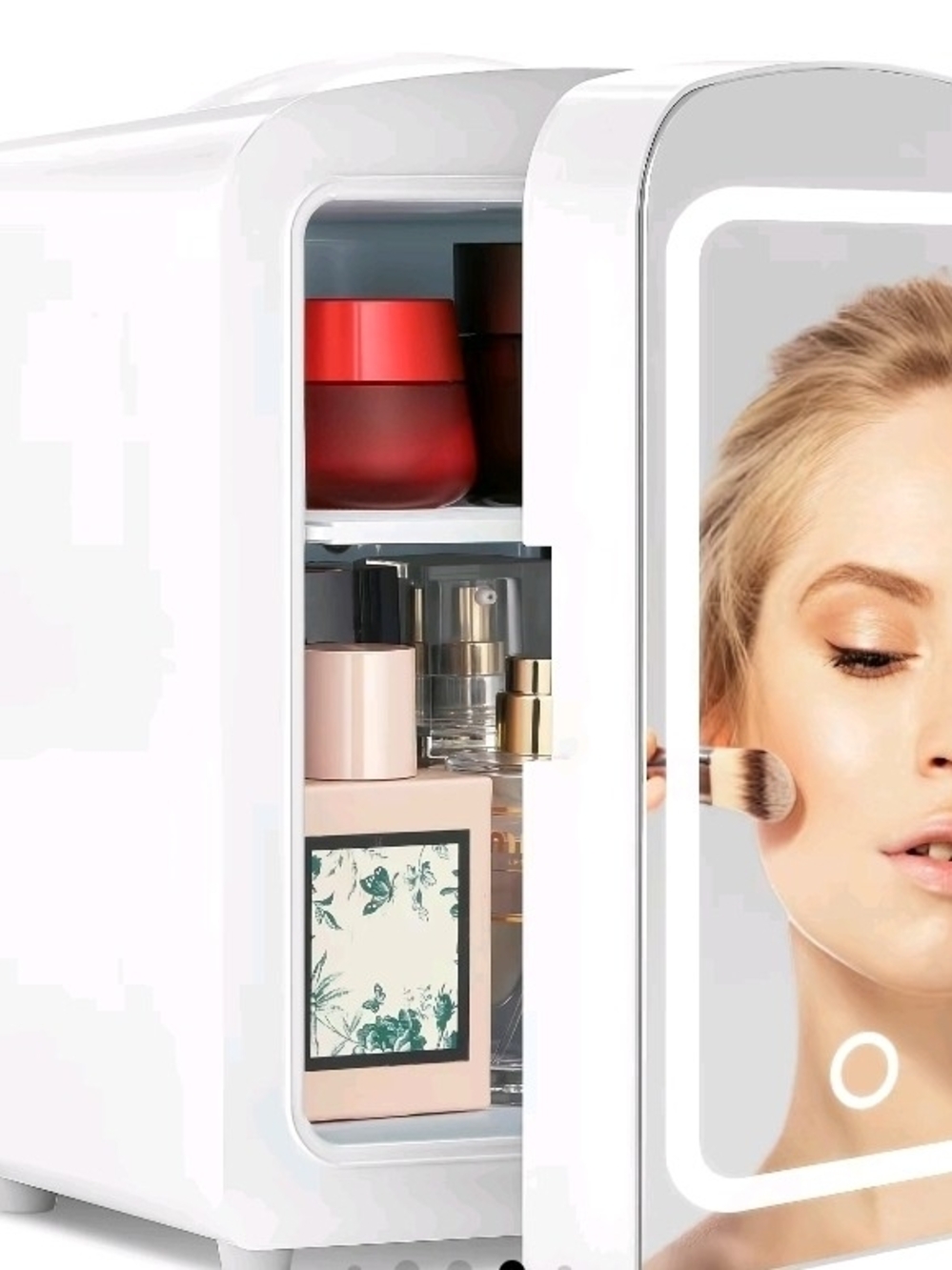 White LED Lighted Cosmetic Fridge with Mirror - Picture 8 of 8